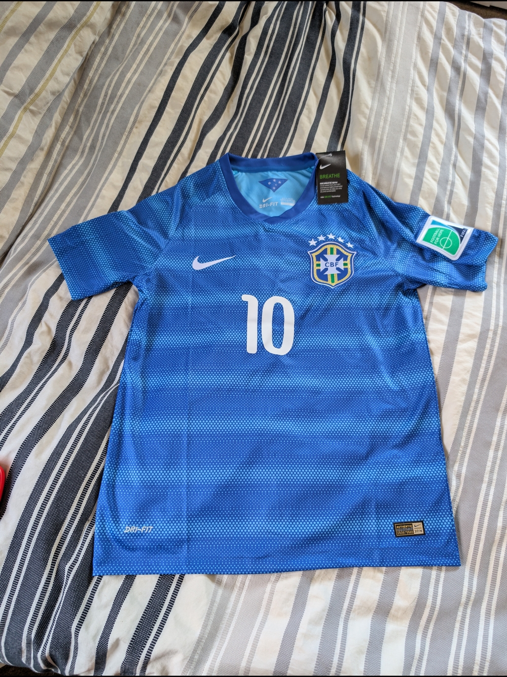 2014 Nike Brazil Soccer Jersey in Blue #10